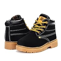 Toddler Kids Boys Girls Boots Waterproof Ankle Hiking Boots Anti-Slip Rubber Sole Outdoor Shoes(Toddler/Little Kid)
