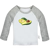 Fruit Avocado Cute Novelty T Shirt, Infant Baby T-Shirts, Newborn Long Sleeves Graphic Tee Tops