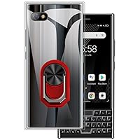 for Unihertz Titan Slim Ultra Thin Phone Case + Ring Holder Kickstand Bracket, Gel Pudding Soft Silicone Phone 4.20 inches (RedRing-T)