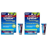 Health Lip Clear Lysine+ Cold Sore Treatment Soothe & Moisturize Mouth Sores - L-Lysine Menthol Calendula & Propolis Ointment - Transparent Fever Blister Healing Balm - 0.25 Oz (Pack of 2)