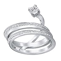 Swarovski Damen-Ring Platiniert Kristall transparent Rundschliff 5235632