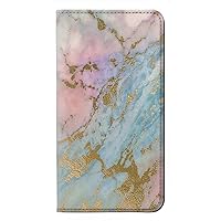 RW3717 Rose Gold Blue Pastel Marble Graphic Printed PU Leather Flip Case Cover for Google Pixel 8 pro