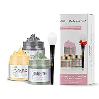 ANAI RUI SPA Mask Set-Turmeric Clay Mask,Green Tea Mask,Rose Clay Mask and Dead Sea Mud Mask for Facial Mask for Deep Cleansing, Moisturizing and Pore Cleansing Total 140g