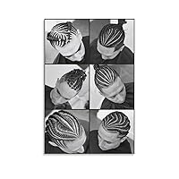 Hair Guide Barber Poster Barbershop Poster Braid Poster Men's Hair Poster (2) Canvas Painting Wall Art Poster for Bedroom Living Room Decor 20x30inch(50x75cm) Unframe-style
