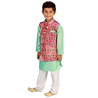 indian Festive Kurta Pyjama with digi print Jacket 028