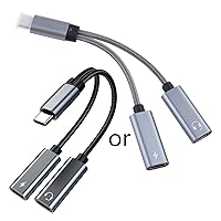 USB C Splitter USB C Headphones Charger Adapter 60W PD Fast Charging Dongle Cable for Cellphone Type C 2 in 1 Cable USB C Splitter Cable 2 in 1 Type-c to Type-c Adapter Charging Cable