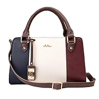 Cleria CL-22883 Women's Shoulder Bag, Tricolor 2-Way Handbag, Riberte Series