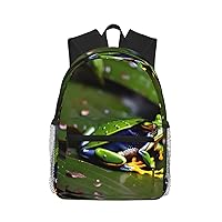 Peace Tree Frogs Print Backpack For Women Men, Laptop Bookbag,Lightweight Casual Travel Daypack