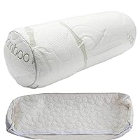 Kingnex 24x8 Bolster Roll Pillow and Cotton Cover Set for Back or Side Sleeper Under Knee Between Legs Pillow Lower Back Pain