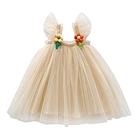 Flower Girl Sleeveless Casual Tutu Dress Fashion Girls Tulle Party Dresses Beach Summer Clothes