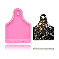 Cow Dog Pet Tag Keychain Silicone Mold with Hole for DIY Desserts Handmade Ice Cream Cupcake Cake Topper Decoration Fondant Mold Crystal Candy Pudding Gum Paste Jelly Shots Chocolate Soap Mould
