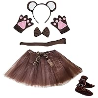 Petitebella Monkey Headband Bowtie Tail Gloves Tutu Shoes 6pc Gilr Costume 1-5y