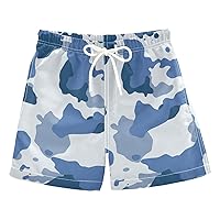 Blue Camo Boys Swim Trunks Baby Kids Swimwear Swim Beach Shorts Board Shorts Hawaii Essentials,2T
