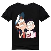 Mens Funny Gravity Falls Black T-Shirts Size M