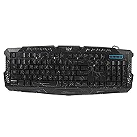 NC 48.5cm Black A878 114-Key LED Backlit Wired USB Gaming Keyboard with Cracking Pattern 1