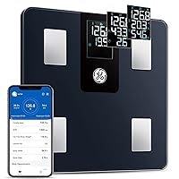 GE Smart Scale for Body Weight and Fat Percentage with All-in-one LCD Display, Digital Bathroom Weight Scales Bluetooth Rechargeable Body Fat Scale, Accurate Weighing Scale, 396 lbs