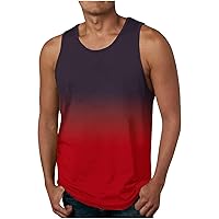 Men's Tank Shirts,Summer Muscle 3D Printed Training Sleeveless Plus Size Shirt Refreshing Bodybuilding Tees