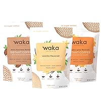 Waka Quality Instant Coffee — Unsweetened 3 Bag Coffee Combo — 100% Arabica Beans — Vanilla, Dark Chocolate, Pumpkin Spice, 3.5 oz Per Bag
