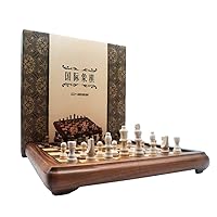 Chess Board Portable Gift Box Chess Set Chess Board and Pieces Metal Chess Set for Kids Adult，Beginner Chess Sets (Color : Rounded Chess Set)