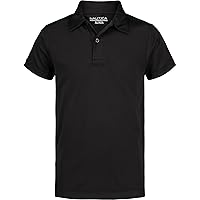 Nautica Boys' School Uniform Sensory-Friendly Short Sleeve Polo Shirt, Button Closure, Moisture Wicking Performance Material