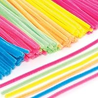 Baker Ross FE482 Neon Pipe Cleaners Craft Set - Pack of 120, Craft Wire, Card Making Supplies, Childrens Arts and Crafts Materials, Embellishments for Crafting