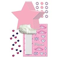 Pack of 6 Pretty Pink Princess Party Wand Decorating Kit Party Favors