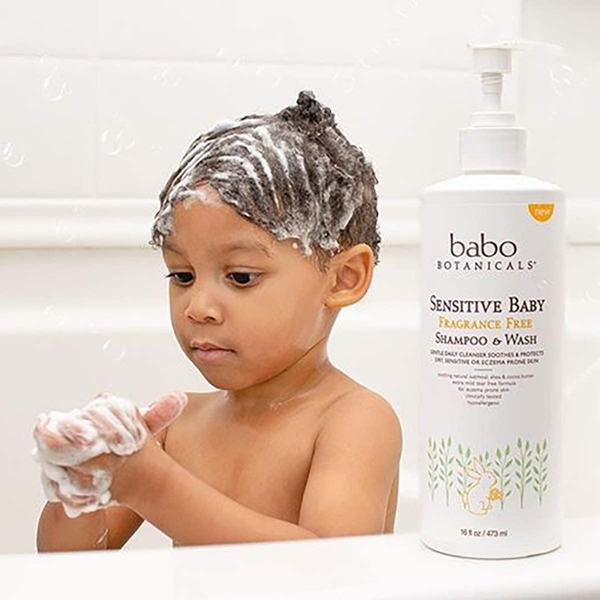 Mua Babo Botanicals Sensitive Baby Fragrance-Free 2-in-1 Shampoo & Wash -  with Natural Oat Protein, Shea & Cocoa Butter - EWG Verified &  Hypoallergenic - 16 fl. oz. trên Amazon Mỹ chính hãng 2023 | Giaonhan247