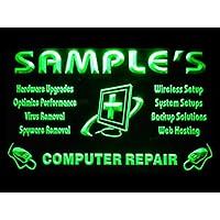ADVPRO Name Personalized Custom Computer Repairs Shop Display Neon Sign Green 24x16 inches st4s64-tr-tm-g