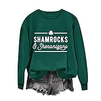 Daily Deals, St Patricks Day Shirt Women Green Long Sleeve Sweatshirt Funny Irish Tops Shamrock Tees Saint Patrick's Day Outfits