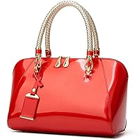 Shiny Patent Women Faux Leather Handbags Crossbody Bag Top Handle Purse Satchel Bag Shoulder Bag