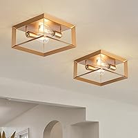 2 Pack Gold Semi Flush Mount Ceiling Light Fixture 11