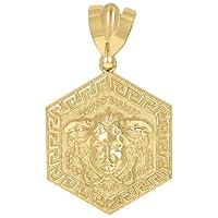 Diamond2Deal 10k Yellow Gold Medusa Egyptian Fashion Charm Pendant for Mens