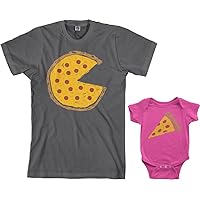 Threadrock Pizza Pie & Slice Infant Bodysuit & Men's T-Shirt Matching Set