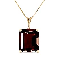 Galaxy Gold GG 14k Solid Gold Necklace with 7.0 Carat Octagon-shaped Garnet Pendant