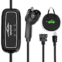 Level 1+2 EV Charger, 16Amp 110-240V, Portable J1772 Electric Car Charger, Plug-in EV Charging Station, with 21 Ft Level 2 Charger Cable NEMA 6-20 & NEMA 5-15 Adapter