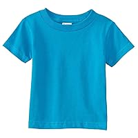 RABBIT SKINS Infant Comfort Ribbed Crewneck Jersey T-Shirt, Turquoise, 24 Months