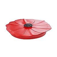 Charles Viancin - Poppy Pop Silicone Lid for Food Storage - 8''/20cm - Airtight Seal on Any Smooth Rim Surface - BPA-Free - Freezer, Refrigerator and Dishwasher Safe - Red Scarlet
