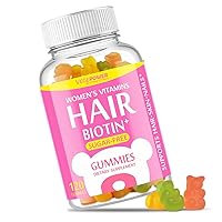 Sugar-Free Biotin Gummies 10,000mcg - with Vitamin C, D, B-Complex, Zinc for Healthy Hair, Skin & Nails, Vegan Biotin Gummies Supplement for Women & Girl Hair Growth, Non-GMO 120 Bears