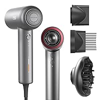 Hair Dryer with Adjustable Diffuser - High-Speed Ionic Blow Dryer, Fast Drying & Zero Damage, Low-Noise Hairdryer, 3 Speeds & 4 Temps with Cool-Shot for Professional Styling at Home/Salon