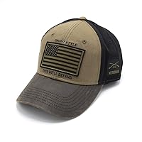 Grunt Style Hat - Veteran Flag Cap (Brown, One Size)