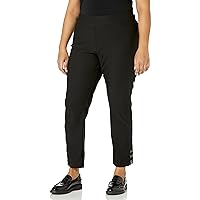 Women's Plus Size Pull-on Ankle Pant with Real Front and Back Pockets and Latch Hem Vents