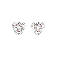 Jewels Two Tone Gold 0.54 Carat (G-H Color, VS2-SI1 Clarity) Lab Grown Diamond Beautiful Stud Earrings For Women & Girls