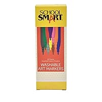 School Smart Fine Tip Washable Markers for School, Home, and More, Assorted Colors, Pack of 10