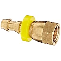 Anderson Metals Brass Push-On Swivel Hose Fitting, Connector, 1/4