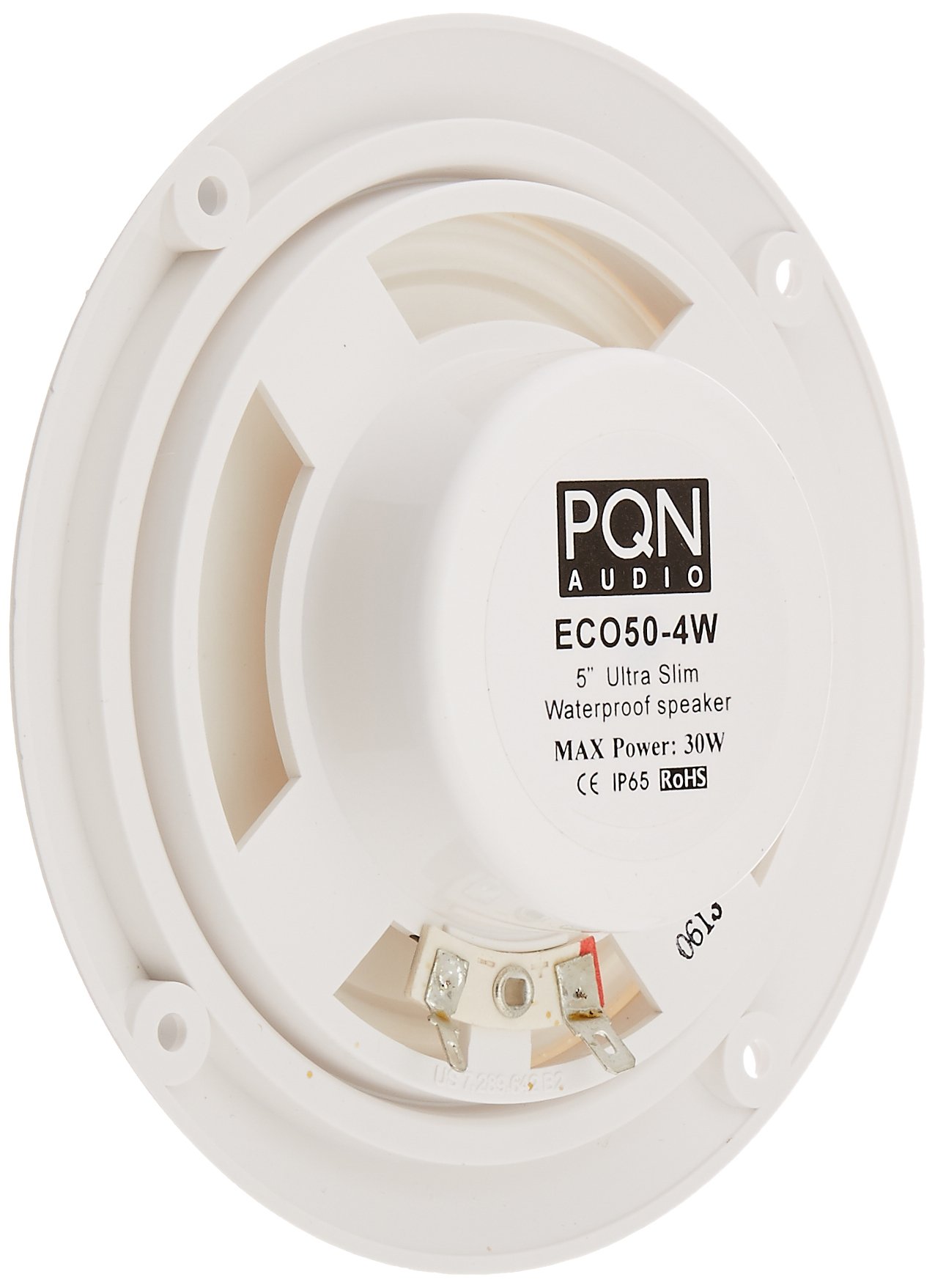 PQN Enterprises ECO50-4W Waterproof Ultra-Slim RV Marine Speaker, White, 5