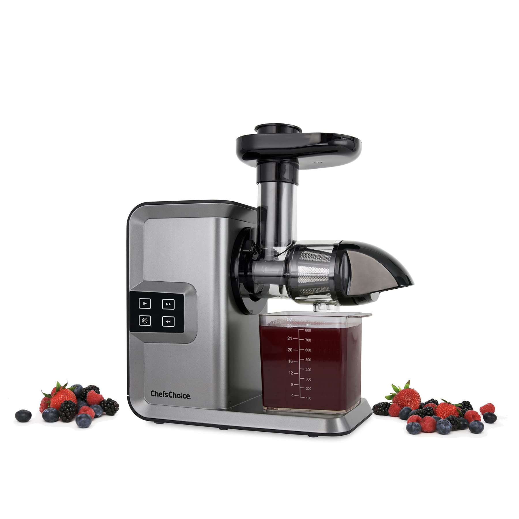 Chef’sChoice Juicer Cold Press Masticating For Fruits Vegetables and Greens, 150-Watts, Silver (Renewed Premium)