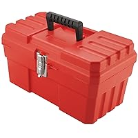 Akro-Mils 09514 ProBox Plastic Toolbox with Removable Tray for Tools, Hobby or Craft Storage, 14-Inch x 8-Inch x 8-Inch, Red