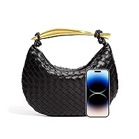 Handmade Woven Crossbody bags for Women - Shoulder Bag Dumpling Purse Knotted Clutch Bag Evening Bag