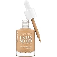Nude Drop Tinted Serum Foundation | Lightweight, Hydrating, Buildable Coverage | Enriched with Hyaluronic Acid & Vitamin E | Vegan & Cruelty Free (046N)