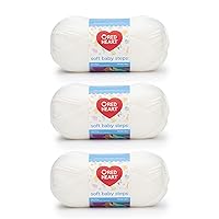 Red Heart Soft Baby Steps White Yarn - 3 Pack of 141g/5oz - Acrylic - 4 Medium (Worsted) - 256 Yards - Knitting, Crocheting & Crafts